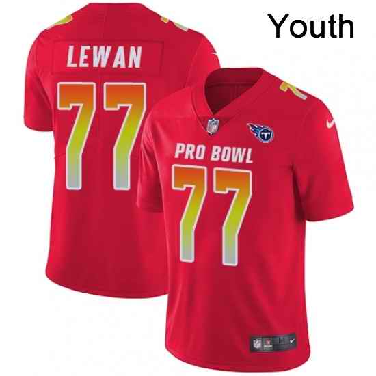Youth Nike Tennessee Titans 77 Taylor Lewan Limited Red 2018 Pro Bowl NFL Jersey